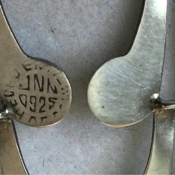 Vintage Larimar & Sterling Drop Earrings - Stamped JNN Hecho En Mexico 925 - Picture 5 of 9